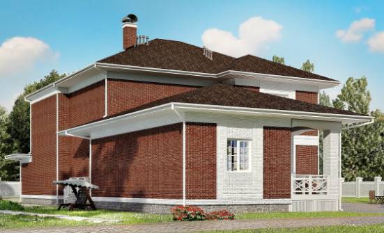 315-001-П Проект двухэтажного дома, гараж, классический коттедж из кирпича Рузаевка | Проекты домов от House Expert
