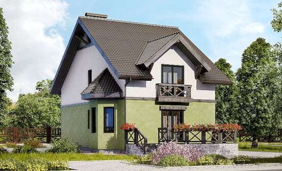 120-003-П Проект двухэтажного дома с мансардой, доступный загородный дом из теплоблока Саранск | Проекты домов от House Expert