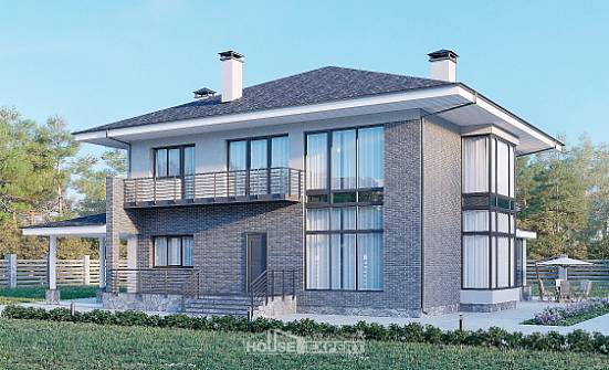 250-004-Л Проект двухэтажного дома, большой домик из пеноблока Рузаевка | Проекты домов от House Expert