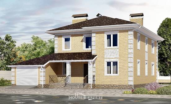 220-006-Л Проект двухэтажного дома, гараж, просторный загородный дом из керамзитобетонных блоков Ковылкино | Проекты домов от House Expert