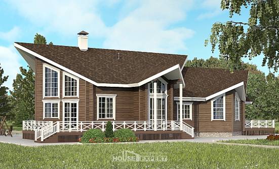210-002-Л Проект двухэтажного дома мансардой, уютный загородный дом из дерева Саранск | Проекты домов от House Expert