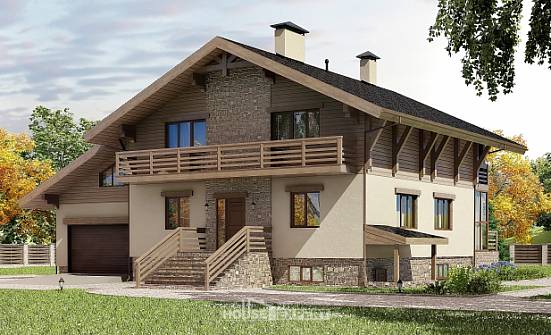 420-001-Л Проект трехэтажного дома мансардой, гараж, классический коттедж из кирпича Ковылкино | Проекты домов от House Expert