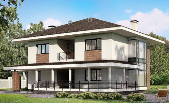 275-002-П Проект двухэтажного дома, гараж, современный домик из кирпича Ковылкино | Проекты домов от House Expert