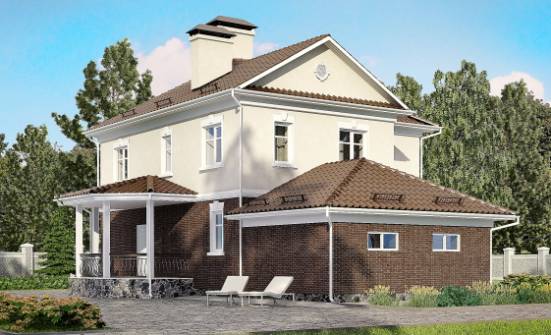 190-002-Л Проект двухэтажного дома и гаражом, простой дом из твинблока Рузаевка | Проекты домов от House Expert