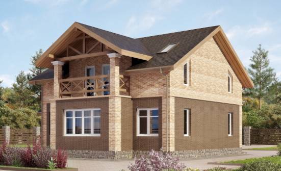 160-014-П Проект двухэтажного дома, компактный коттедж из поризованных блоков Ковылкино | Проекты домов от House Expert