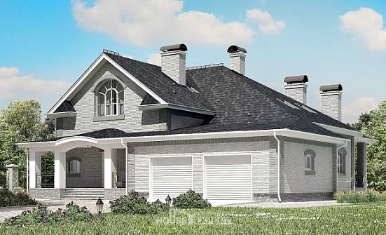 385-001-П Проект двухэтажного дома с мансардой и гаражом, классический коттедж из газобетона Ковылкино | Проекты домов от House Expert