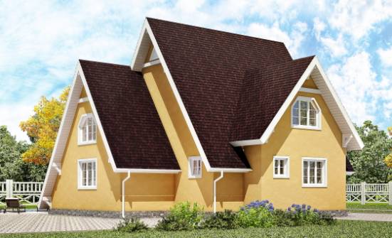 155-008-П Проект двухэтажного дома мансардный этаж, простой дом из дерева Саранск | Проекты домов от House Expert