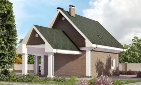 140-003-П Проект двухэтажного дома с мансардой, гараж, экономичный домик из теплоблока Саранск | Проекты домов от House Expert