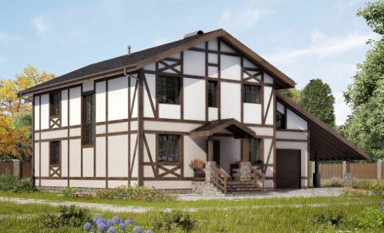 250-002-П Проект двухэтажного дома с мансардным этажом и гаражом, классический домик из кирпича Рузаевка | Проекты домов от House Expert