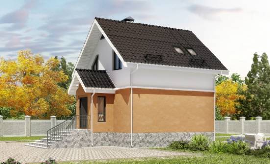 100-005-Л Проект трехэтажного дома мансардный этаж, уютный коттедж из арболита Саранск | Проекты домов от House Expert