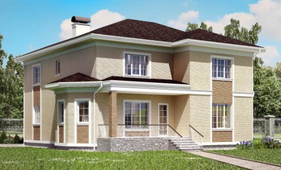 335-001-Л Проект двухэтажного дома, гараж, классический дом из кирпича Рузаевка | Проекты домов от House Expert