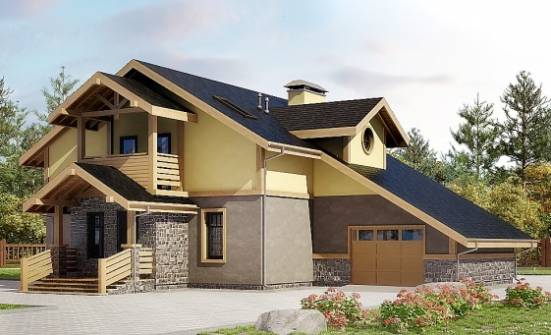 180-011-П Проект двухэтажного дома мансардой, гараж, классический дом из поризованных блоков Саранск | Проекты домов от House Expert