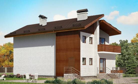 180-009-П Проект двухэтажного дома мансардный этаж, красивый загородный дом из кирпича Ковылкино | Проекты домов от House Expert
