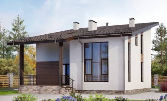 140-005-П Проект двухэтажного дома с мансардой, простой загородный дом из газобетона Рузаевка | Проекты домов от House Expert