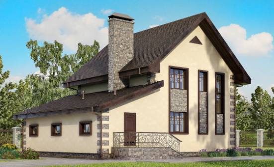 160-004-П Проект двухэтажного дома и гаражом, доступный коттедж из блока Саранск | Проекты домов от House Expert
