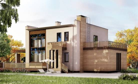 220-003-Л Проект двухэтажного дома, гараж, уютный домик из поризованных блоков Рузаевка | Проекты домов от House Expert