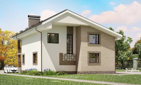210-003-П Проект двухэтажного дома с мансардой, красивый коттедж из твинблока Ковылкино | Проекты домов от House Expert