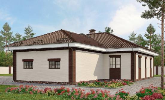 160-015-П Проект одноэтажного дома, гараж, бюджетный дом из керамзитобетонных блоков Рузаевка | Проекты домов от House Expert