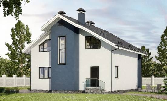 150-005-П Проект двухэтажного дома с мансардным этажом, небольшой домик из газобетона Ковылкино | Проекты домов от House Expert