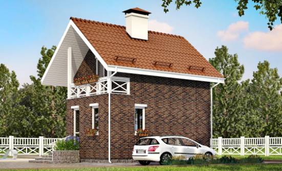 045-001-Л Проект двухэтажного дома с мансардой, простой дом из пеноблока Саранск | Проекты домов от House Expert