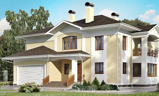 375-002-Л Проект двухэтажного дома и гаражом, уютный загородный дом из кирпича Рузаевка | Проекты домов от House Expert