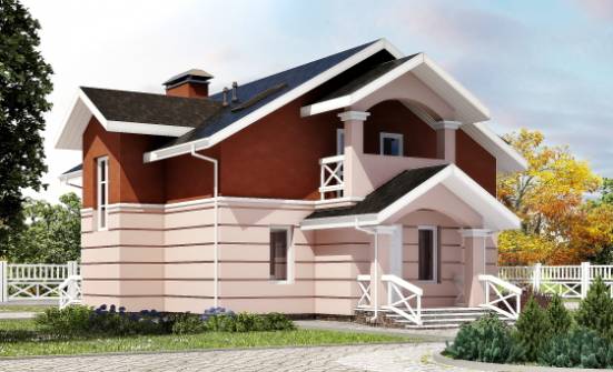 155-009-Л Проект двухэтажного дома с мансардным этажом, скромный загородный дом из бризолита Саранск | Проекты домов от House Expert