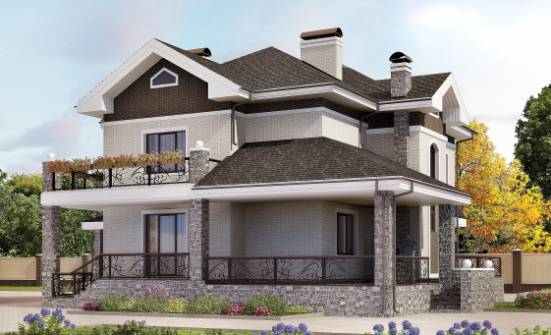 365-001-Л Проект трехэтажного дома и гаражом, просторный домик из кирпича Рузаевка | Проекты домов от House Expert