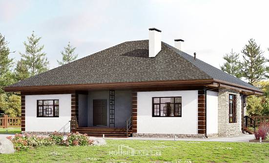 135-003-П Проект одноэтажного дома, бюджетный коттедж из твинблока Саранск | Проекты домов от House Expert
