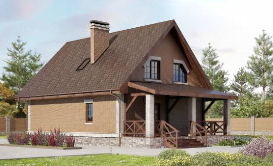 160-011-Л Проект двухэтажного дома с мансардой, классический коттедж из теплоблока Саранск | Проекты домов от House Expert
