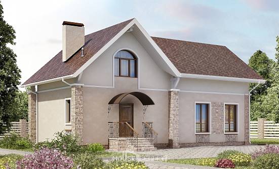 150-012-Л Проект двухэтажного дома с мансардой, уютный домик из пеноблока Рузаевка | Проекты домов от House Expert