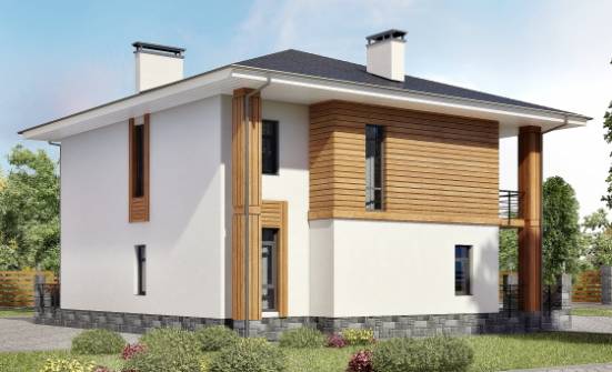 180-015-П Проект двухэтажного дома, скромный загородный дом из поризованных блоков Рузаевка | Проекты домов от House Expert