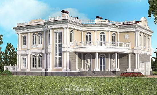 505-001-П Проект двухэтажного дома и гаражом, огромный домик из керамзитобетонных блоков Рузаевка | Проекты домов от House Expert