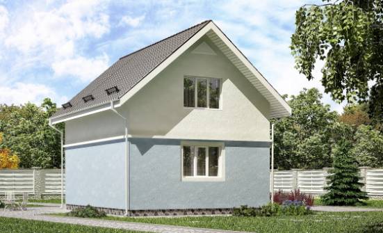 095-002-П Проект двухэтажного дома мансардой, классический домик из бризолита Ковылкино | Проекты домов от House Expert