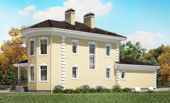 150-006-Л Проект двухэтажного дома и гаражом, классический коттедж из блока Саранск | Проекты домов от House Expert