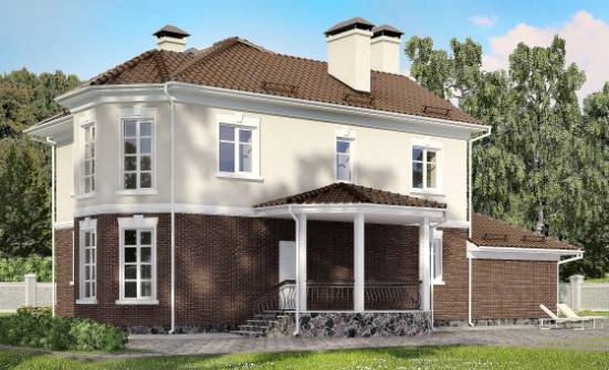190-002-Л Проект двухэтажного дома и гаражом, простой дом из твинблока Рузаевка | Проекты домов от House Expert