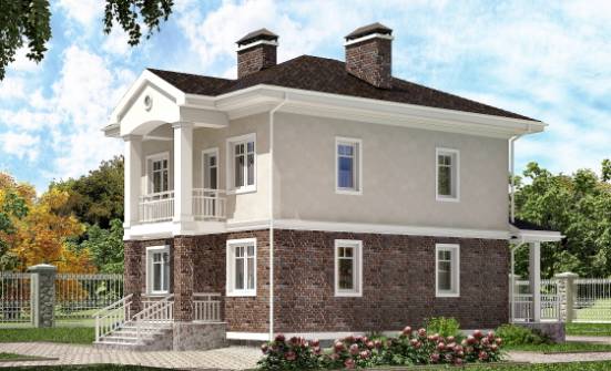 120-001-Л Проект трехэтажного дома, классический дом из теплоблока Ковылкино | Проекты домов от House Expert