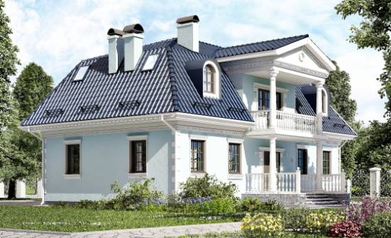210-004-Л Проект двухэтажного дома с мансардным этажом, красивый загородный дом из газосиликатных блоков Саранск | Проекты домов от House Expert