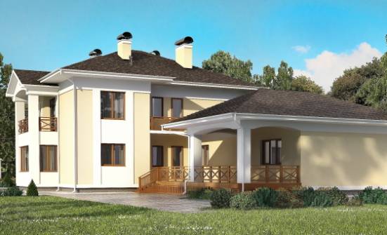 375-002-Л Проект двухэтажного дома и гаражом, уютный загородный дом из кирпича Рузаевка | Проекты домов от House Expert