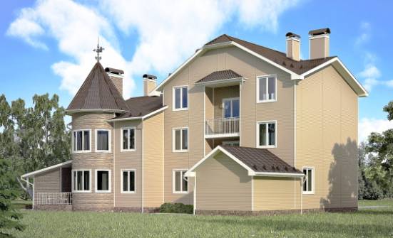 555-001-Л Проект трехэтажного дома с мансардным этажом, гараж, классический коттедж из керамзитобетонных блоков Саранск | Проекты домов от House Expert