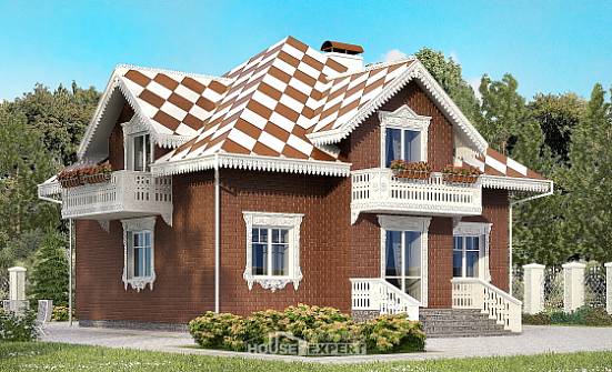 155-003-Л Проект двухэтажного дома с мансардой и гаражом, бюджетный загородный дом из керамзитобетонных блоков Саранск | Проекты домов от House Expert