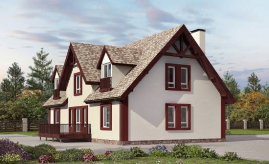 300-008-Л Проект двухэтажного дома с мансардой и гаражом, классический загородный дом из пеноблока Саранск | Проекты домов от House Expert