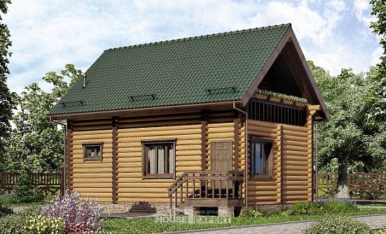 080-003-П Проект двухэтажного дома с мансардой, недорогой домик из дерева Рузаевка | Проекты домов от House Expert