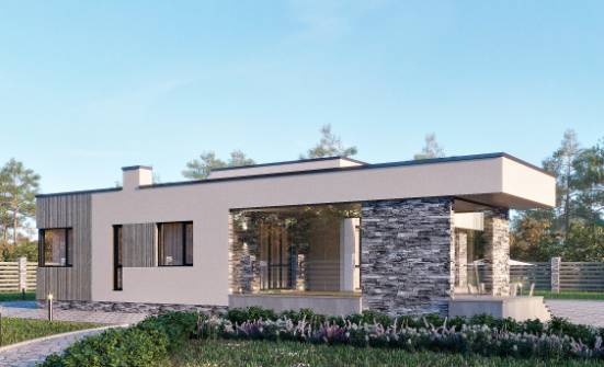 175-001-Л Проект одноэтажного дома, современный домик из газосиликатных блоков Рузаевка | Проекты домов от House Expert