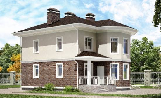 120-001-Л Проект трехэтажного дома, классический дом из теплоблока Ковылкино | Проекты домов от House Expert