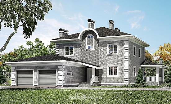 245-004-Л Проект двухэтажного дома и гаражом, современный загородный дом из кирпича Саранск | Проекты домов от House Expert