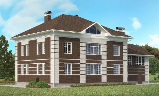 505-002-Л Проект трехэтажного дома, гараж, современный коттедж из кирпича Ковылкино | Проекты домов от House Expert
