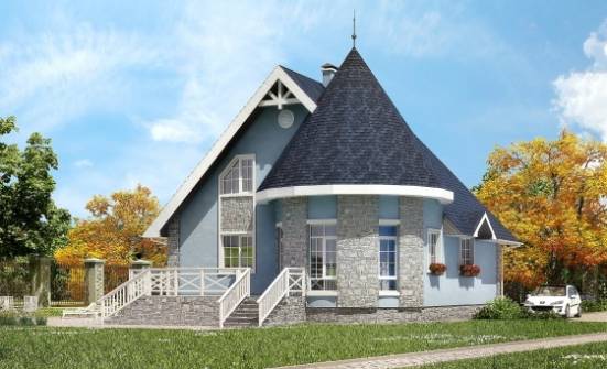 170-003-П Проект двухэтажного дома мансардой, красивый коттедж из керамзитобетонных блоков Ковылкино | Проекты домов от House Expert