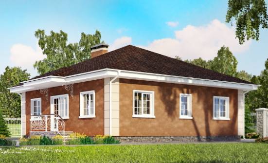 100-001-Л Проект одноэтажного дома, доступный загородный дом из пеноблока Рузаевка | Проекты домов от House Expert