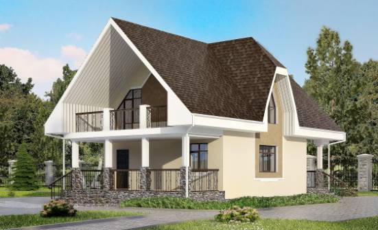 125-001-Л Проект двухэтажного дома с мансардой, бюджетный домик из арболита Рузаевка | Проекты домов от House Expert