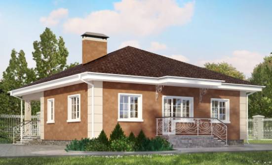 100-001-Л Проект одноэтажного дома, доступный загородный дом из пеноблока Рузаевка | Проекты домов от House Expert